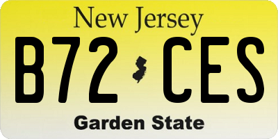 NJ license plate B72CES