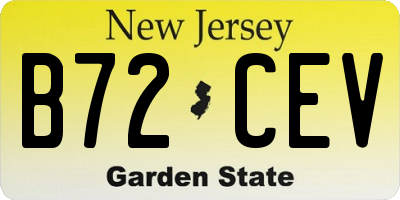 NJ license plate B72CEV