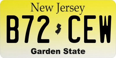 NJ license plate B72CEW