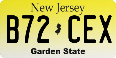 NJ license plate B72CEX
