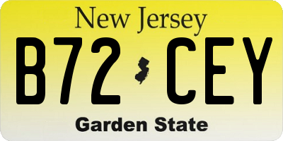 NJ license plate B72CEY