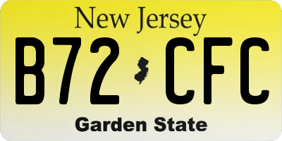 NJ license plate B72CFC