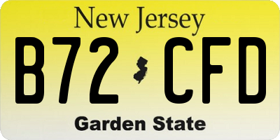 NJ license plate B72CFD