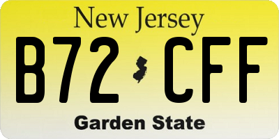 NJ license plate B72CFF