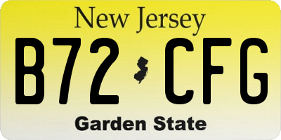 NJ license plate B72CFG