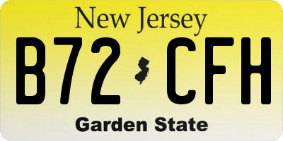 NJ license plate B72CFH