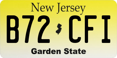 NJ license plate B72CFI
