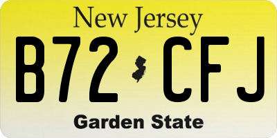 NJ license plate B72CFJ
