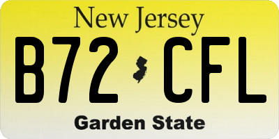 NJ license plate B72CFL