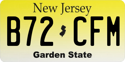 NJ license plate B72CFM