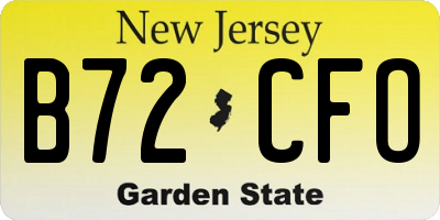 NJ license plate B72CFO