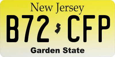 NJ license plate B72CFP