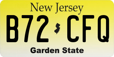 NJ license plate B72CFQ