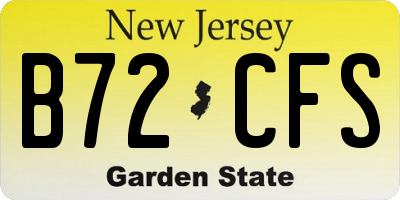 NJ license plate B72CFS