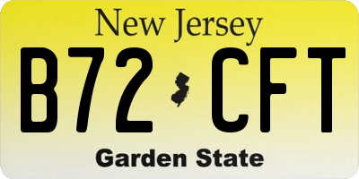 NJ license plate B72CFT