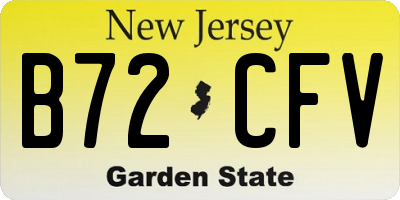 NJ license plate B72CFV