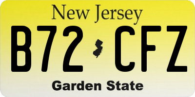 NJ license plate B72CFZ