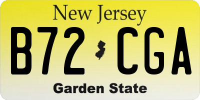 NJ license plate B72CGA