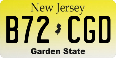 NJ license plate B72CGD