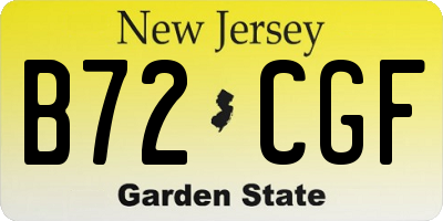 NJ license plate B72CGF