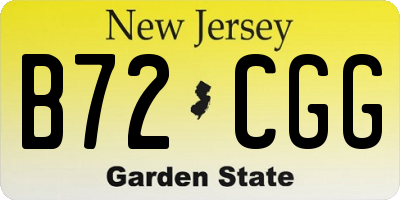 NJ license plate B72CGG