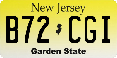 NJ license plate B72CGI
