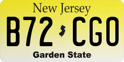 NJ license plate B72CGO