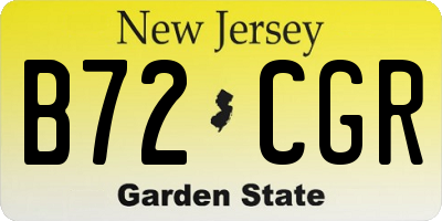 NJ license plate B72CGR