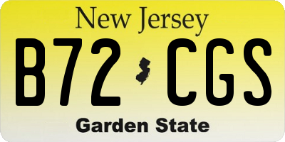 NJ license plate B72CGS