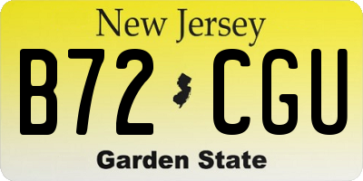 NJ license plate B72CGU