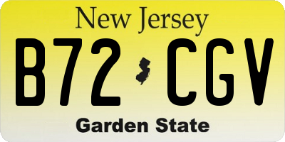 NJ license plate B72CGV