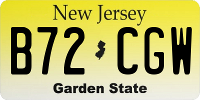 NJ license plate B72CGW
