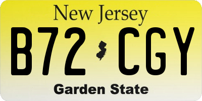 NJ license plate B72CGY