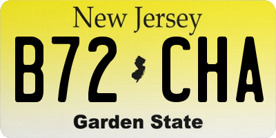 NJ license plate B72CHA
