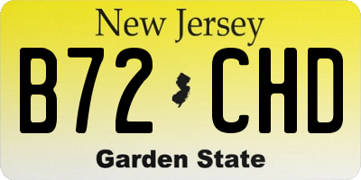 NJ license plate B72CHD