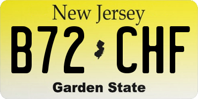 NJ license plate B72CHF