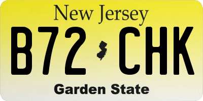NJ license plate B72CHK
