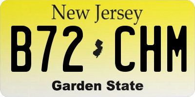 NJ license plate B72CHM