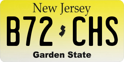 NJ license plate B72CHS