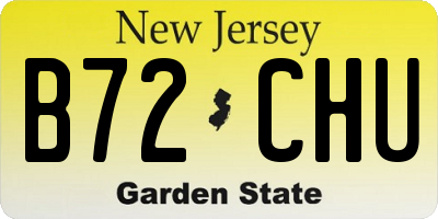 NJ license plate B72CHU