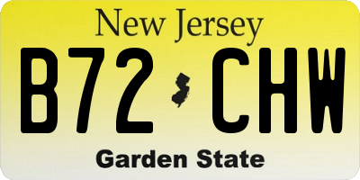 NJ license plate B72CHW