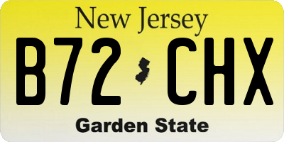 NJ license plate B72CHX