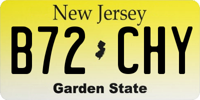 NJ license plate B72CHY