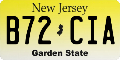 NJ license plate B72CIA