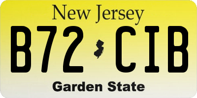 NJ license plate B72CIB