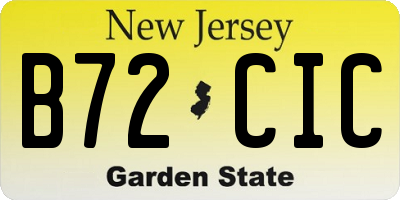 NJ license plate B72CIC