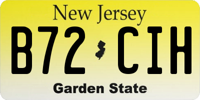 NJ license plate B72CIH