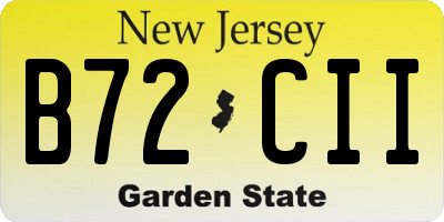 NJ license plate B72CII
