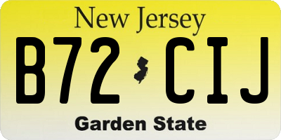 NJ license plate B72CIJ