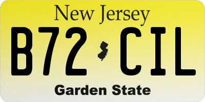 NJ license plate B72CIL